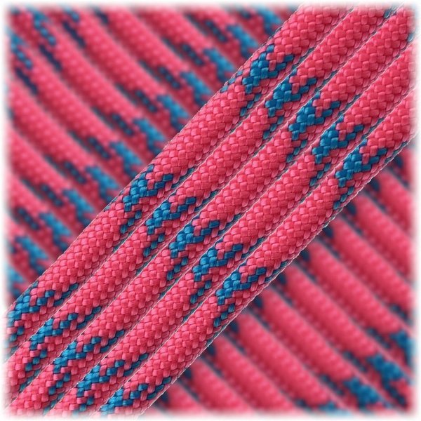 Paracord 550 ø4mm Pink with Blue X