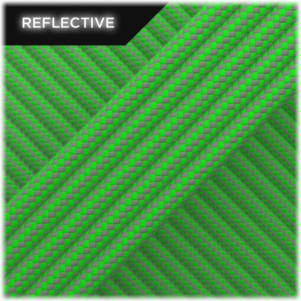 Paracord 550 ø4mm Super Reflect Neon Green Stripes